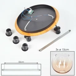 Koyoto Plafonnier, Boule lumineuse Écru, Noir, 3 lumières