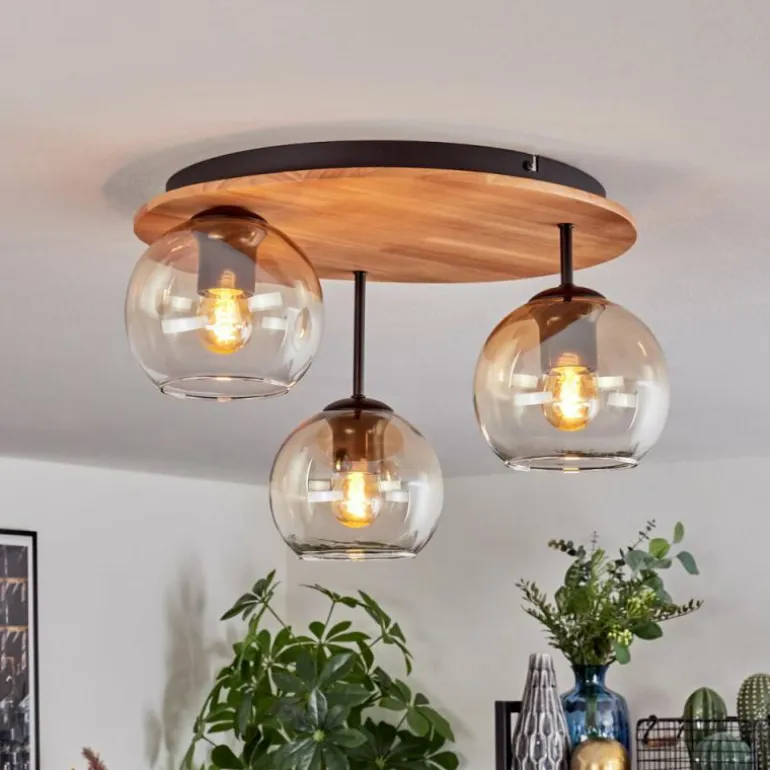 Koyoto Plafonnier, Boule lumineuse Écru, Noir, 3 lumières