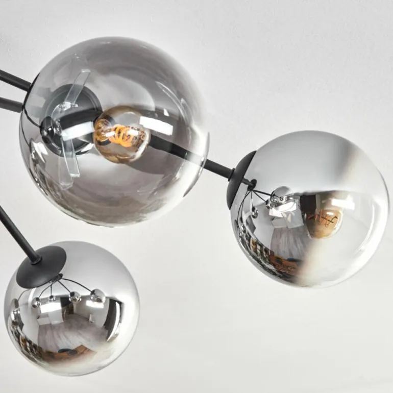 Koyoto Plafonnier, Boule lumineuse 80 cm Clair, Fumé, 6 lumières