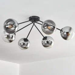 Koyoto Plafonnier, Boule lumineuse 80 cm Clair, Fumé, 6 lumières