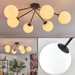 Koyoto Plafonnier, Boule lumineuse 15 cm Blanc, 6 lumières