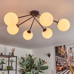 Koyoto Plafonnier, Boule lumineuse 15 cm Blanc, 6 lumières