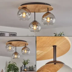 Koyoto Plafonnier, Boule lumineuse 40 cm Écru, Noir, 3 lumières