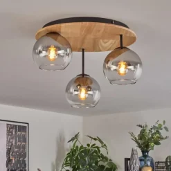 Koyoto Plafonnier, Boule lumineuse 40 cm Écru, Noir, 3 lumières