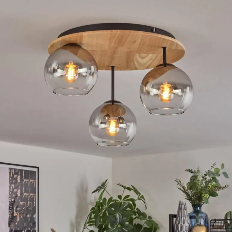 Koyoto Plafonnier, Boule lumineuse 40 cm Écru, Noir, 3 lumières