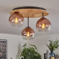 Koyoto Plafonnier, Boule lumineuse 40 cm Écru, Noir, 3 lumières