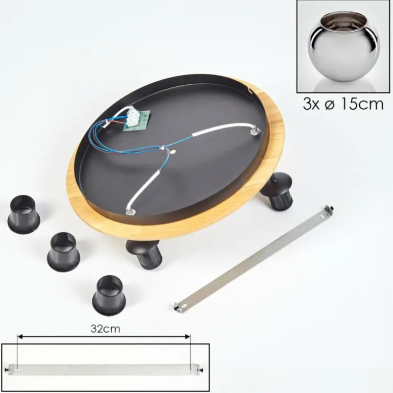 Koyoto Plafonnier, Boule lumineuse 40 cm Écru, Noir, 3 lumières