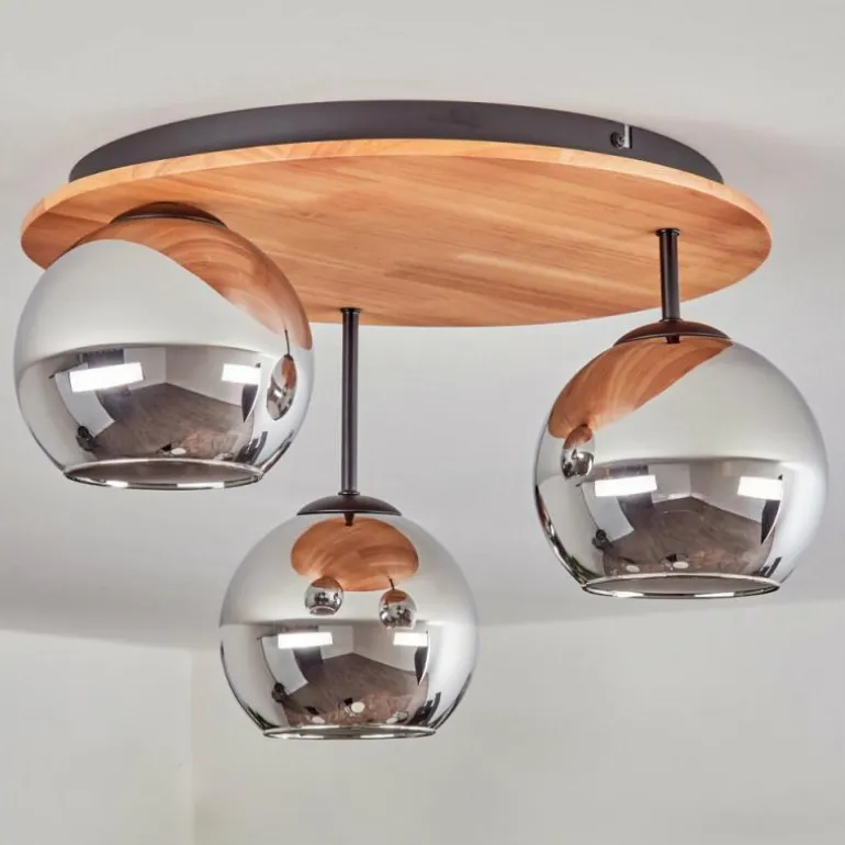 Koyoto Plafonnier, Boule lumineuse 40 cm Écru, Noir, 3 lumières