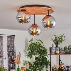 Koyoto Plafonnier, Boule lumineuse 40 cm Écru, Noir, 3 lumières