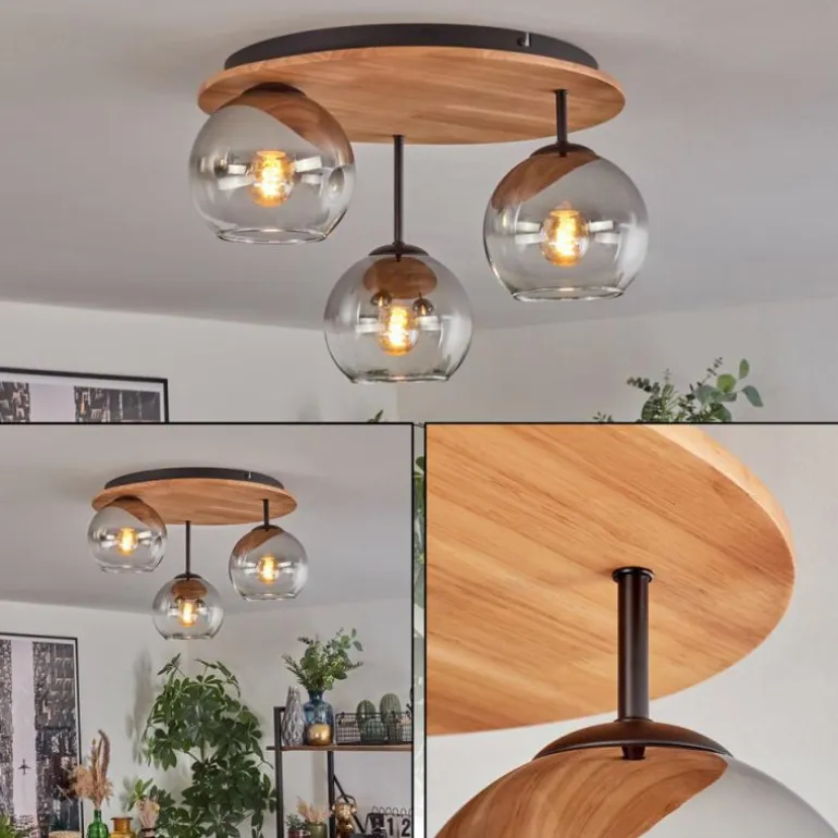Koyoto Plafonnier, Boule lumineuse 40 cm Écru, Noir, 3 lumières