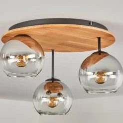 Koyoto Plafonnier, Boule lumineuse 40 cm Écru, Noir, 3 lumières