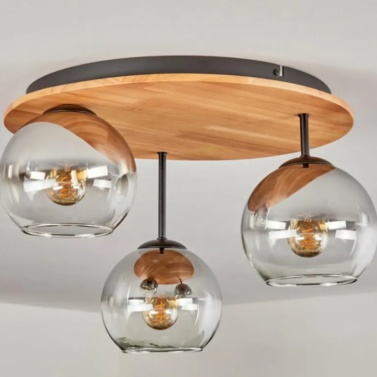 Koyoto Plafonnier, Boule lumineuse 40 cm Écru, Noir, 3 lumières
