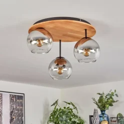 Koyoto Plafonnier, Boule lumineuse 40 cm Écru, Noir, 3 lumières