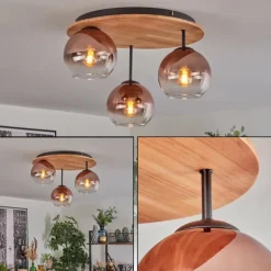 Koyoto Plafonnier, Boule lumineuse 40 cm Écru, Noir, 3 lumières