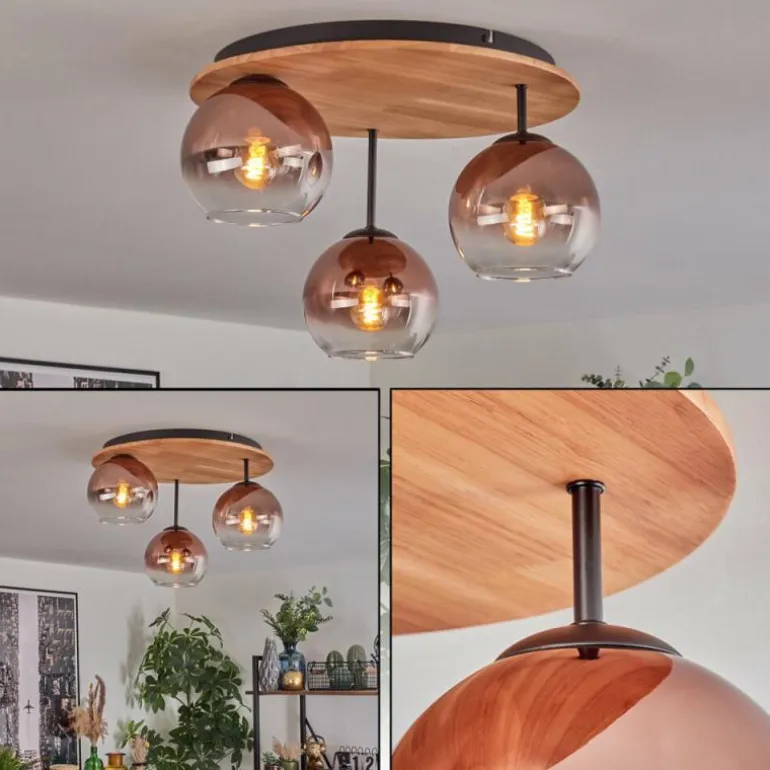 Koyoto Plafonnier, Boule lumineuse 40 cm Écru, Noir, 3 lumières
