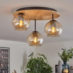 Koyoto Plafonnier, Boule lumineuse 40 cm Écru, Noir, 3 lumières