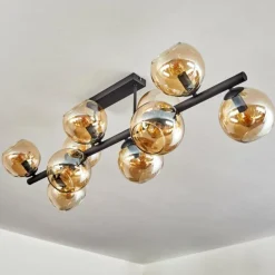 Koyoto Plafonnier, Boule lumineuse Ambre, 10 lumières