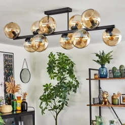 Koyoto Plafonnier, Boule lumineuse Ambre, 10 lumières