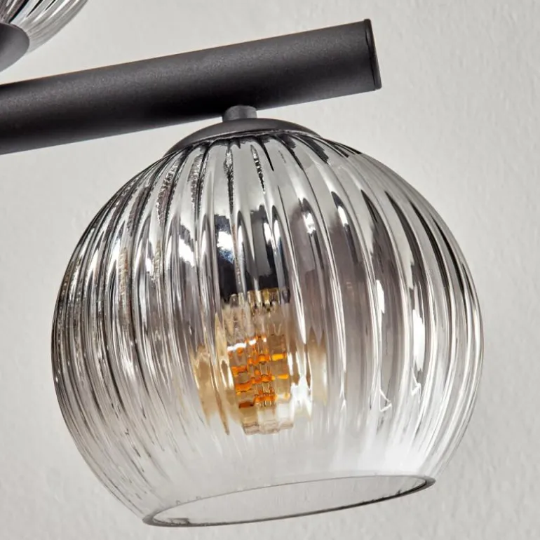 Koyoto Plafonnier, Boule lumineuse Ambre, Clair, Fumé, 10 lumières