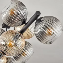 Koyoto Plafonnier, Boule lumineuse Ambre, Clair, Fumé, 10 lumières