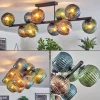 Koyoto Plafonnier, Boule lumineuse Bleu, Vert, Cuivré, 10 lumières