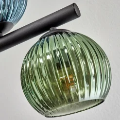 Koyoto Plafonnier, Boule lumineuse Bleu, Vert, Cuivré, 10 lumières