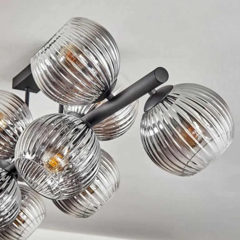 Koyoto Plafonnier, Boule lumineuse Clair, Fumé, 10 lumières
