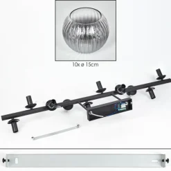Koyoto Plafonnier, Boule lumineuse Clair, Fumé, 10 lumières