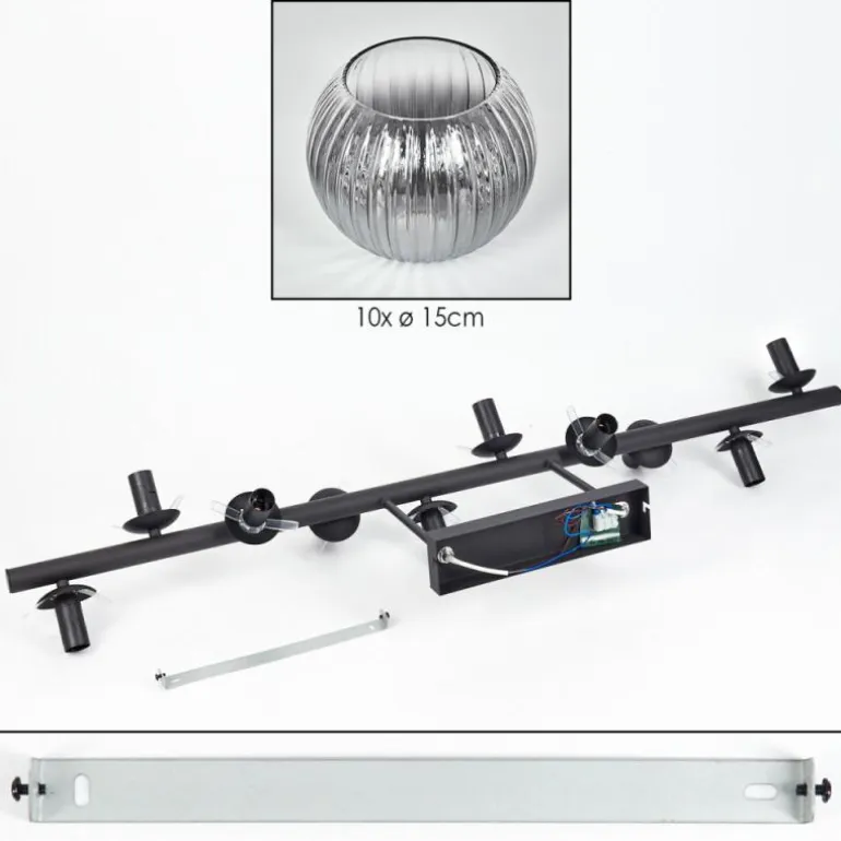 Koyoto Plafonnier, Boule lumineuse Clair, Fumé, 10 lumières