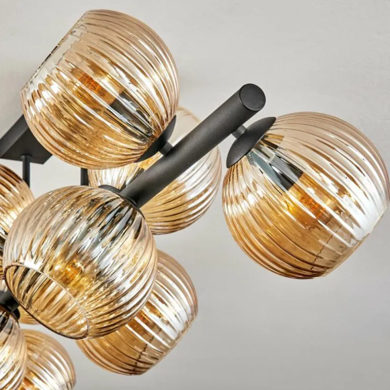 Koyoto Plafonnier, Boule lumineuse Ambre, 10 lumières