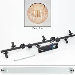 Koyoto Plafonnier, Boule lumineuse Ambre, 10 lumières