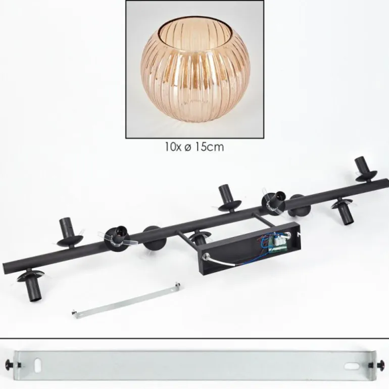 Koyoto Plafonnier, Boule lumineuse Ambre, 10 lumières