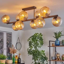 Koyoto Plafonnier, Boule lumineuse Ambre, 10 lumières