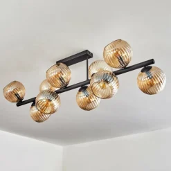 Koyoto Plafonnier, Boule lumineuse Ambre, 10 lumières