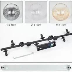 Koyoto Plafonnier, Boule lumineuse Ambre, Clair, Fumé, 10 lumières
