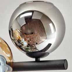 Koyoto Plafonnier, Boule lumineuse Ambre, Chrome, Fumé, 8 lumières