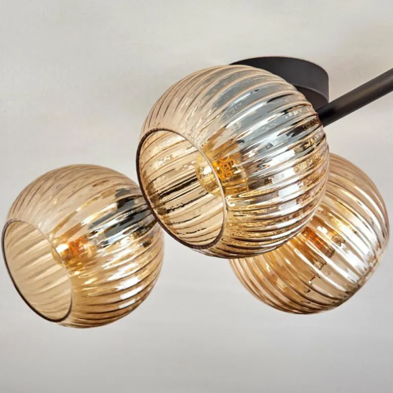 Koyoto Plafonnier, Boule lumineuse Ambre, 4 lumières