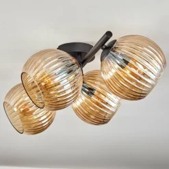 Koyoto Plafonnier, Boule lumineuse Ambre, 4 lumières