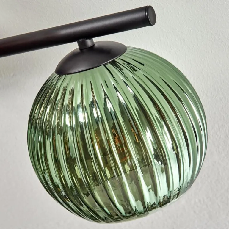 Koyoto Plafonnier, Boule lumineuse Bleu, Vert, Cuivré, 5 lumières