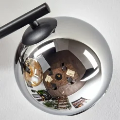 Koyoto Plafonnier, Boule lumineuse Ambre, Chrome, Fumé, 3 lumières