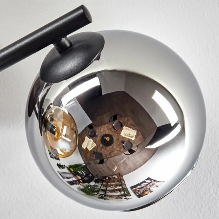 Koyoto Plafonnier, Boule lumineuse Ambre, Chrome, Fumé, 3 lumières