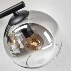 Koyoto Plafonnier, Boule lumineuse Ambre, Chrome, Fumé, 3 lumières