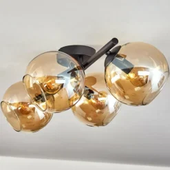 Koyoto Plafonnier, Boule lumineuse Ambre, 4 lumières