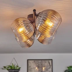 Koyoto Plafonnier, Boule lumineuse Clair, Fumé, 4 lumières