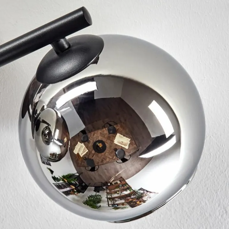 Koyoto Plafonnier, Boule lumineuse Chrome, Fumé, 3 lumières