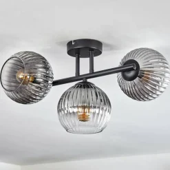 Koyoto Plafonnier, Boule lumineuse Clair, Fumé, 3 lumières