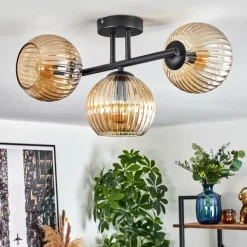 Koyoto Plafonnier, Boule lumineuse Ambre, 3 lumières