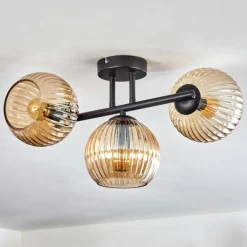 Koyoto Plafonnier, Boule lumineuse Ambre, 3 lumières