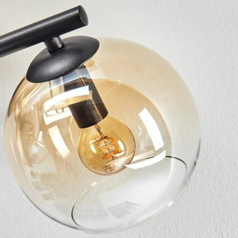 Koyoto Plafonnier, Boule lumineuse Ambre, Clair, Fumé, 3 lumières
