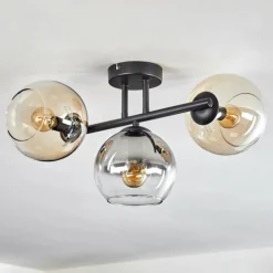 Koyoto Plafonnier, Boule lumineuse Ambre, Clair, Fumé, 3 lumières